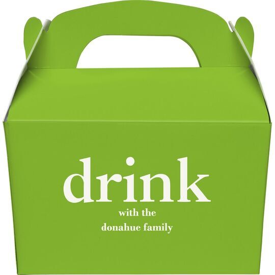 Big Word Drink Gable Favor Boxes